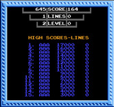 Tetris for NES / Famicom - High scores.