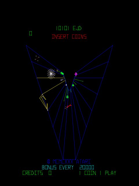 Tempest Arcade Screenshot: Game attract mode.