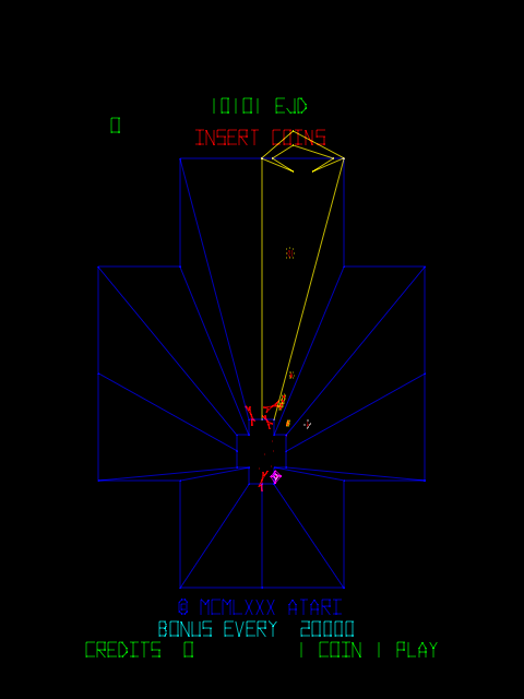 Tempest Arcade Screenshot: Game attract mode.