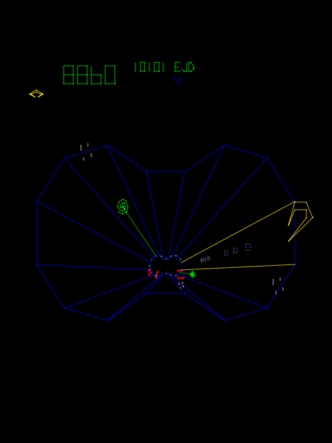 Tempest Arcade Screenshot: Spikes begin to appear in the distance...