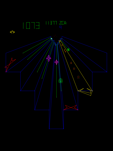 Tempest Arcade Screenshot: Some levels don't form a complete loop.