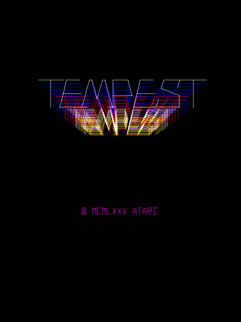 Tempest Arcade Screenshot: Title screen.