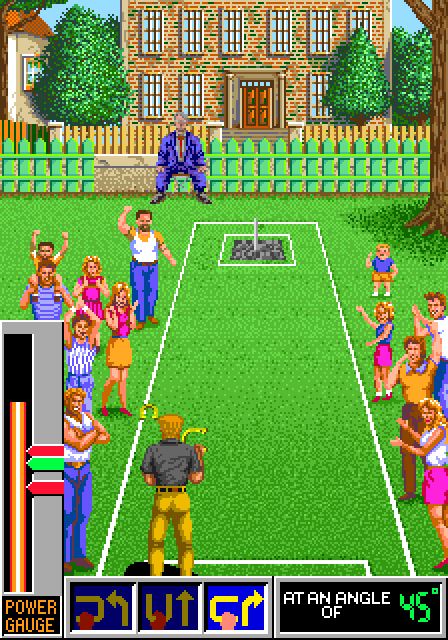 American Horseshoes Arcade Screenshot: Preparing to throw...
