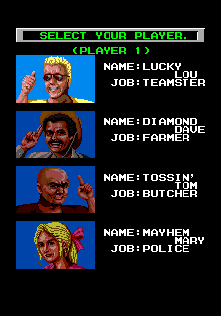 American Horseshoes Arcade Screenshot: Setting up the players.
