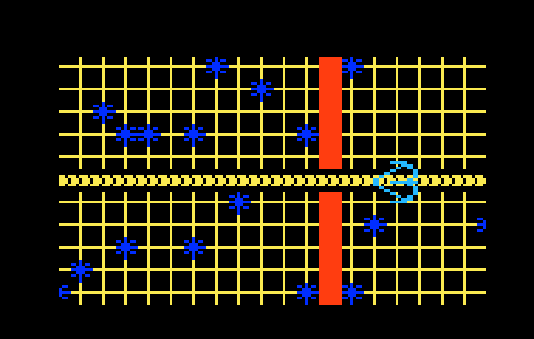 TRON: Solar Sailer Intellivision Screenshot: Exploring the grid...