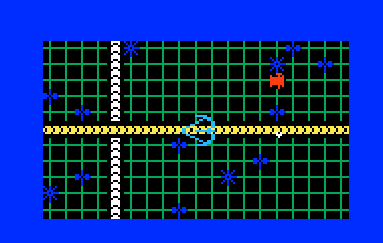 TRON: Solar Sailer Intellivision Screenshot: Game demo; first phase, the solar sailer.