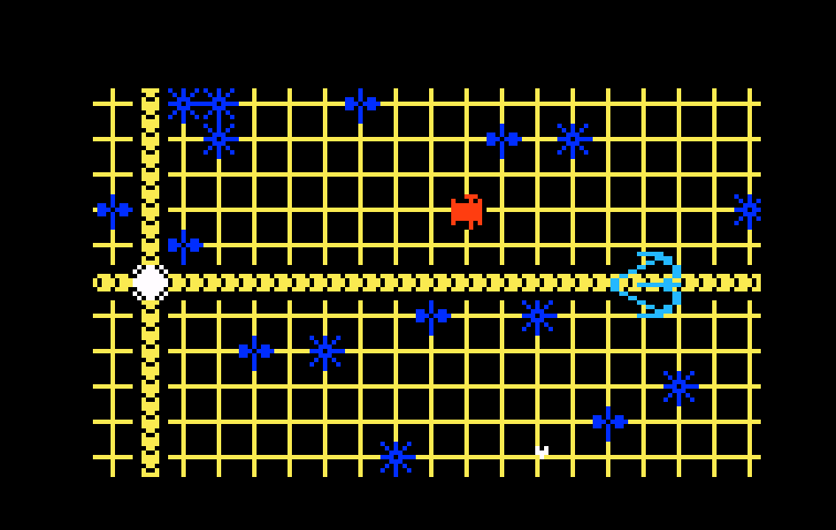 TRON: Solar Sailer Intellivision Screenshot: Navigating the solar sailer...