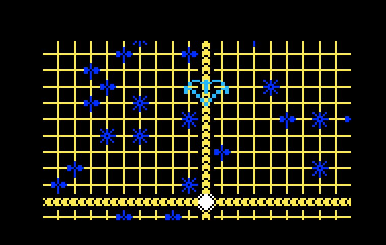 TRON: Solar Sailer Intellivision Screenshot: You can switch beams to travel vertically as well.