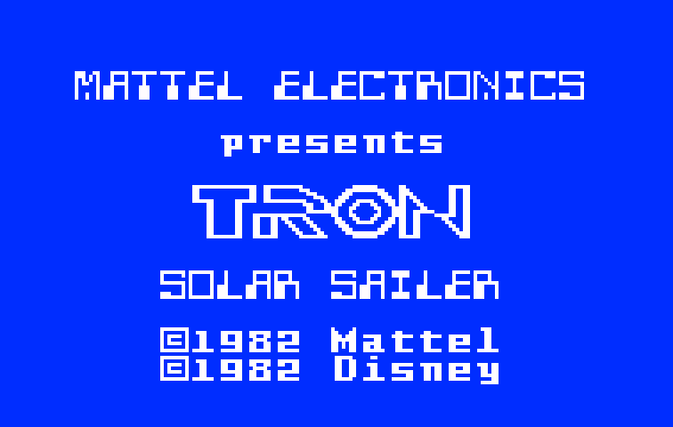 TRON: Solar Sailer Intellivision Screenshot: Title screen.