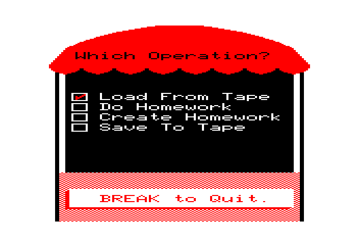 Math Tutor TRS-80 Color Computer Screenshot: You can also do homework problems...