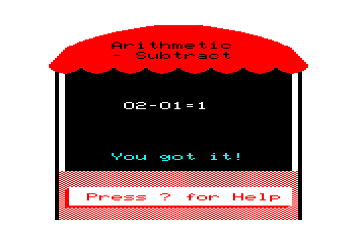 Math Tutor TRS-80 Color Computer Screenshot: Here's a question; I got it!