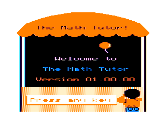 Math Tutor TRS-80 Color Computer Screenshot: Title screen.