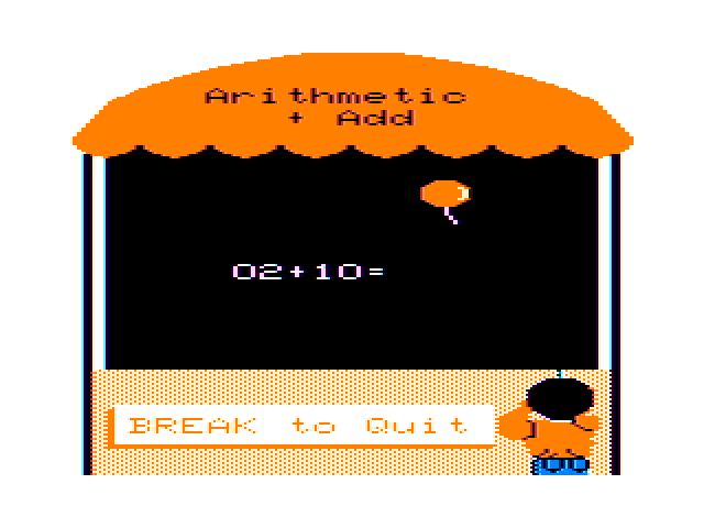 Math Tutor TRS-80 Color Computer Screenshot: Hurry, answer this addition question!