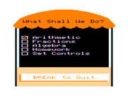 Math Tutor for TRS-80 Color Computer - The main menu.