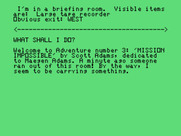 Secret Mission for TI-99/4A - Game start.