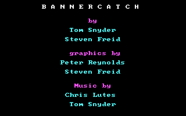 Bannercatch IBM PC/Compatibles Screenshot: Title screen.