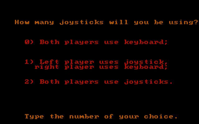 Bannercatch IBM PC/Compatibles Screenshot: What type of controls would you like to use for playing the game?