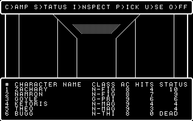 Wizardry V: Heart of the Maelstrom IBM PC/Compatibles Screenshot: Here's an exit back to the surface...
