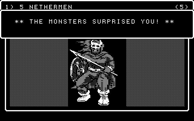 Wizardry V: Heart of the Maelstrom IBM PC/Compatibles Screenshot: Some monsters surprised me!