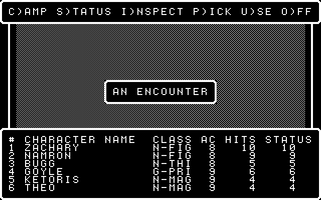 Wizardry V: Heart of the Maelstrom IBM PC/Compatibles Screenshot: I can't see in this room, and stumbled upon some monsters...