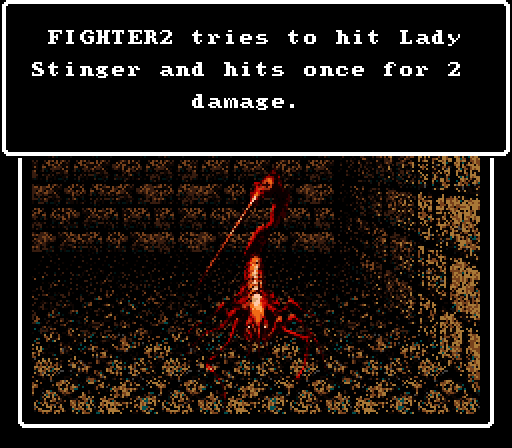 Wizardry V: Heart of the Maelstrom Super NES Screenshot: Causing some damage...