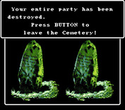 Wizardry V: Heart of the Maelstrom for Super NES - Game over.