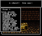 Wizardry V: Heart of the Maelstrom for Super NES - This chest does have a trap.