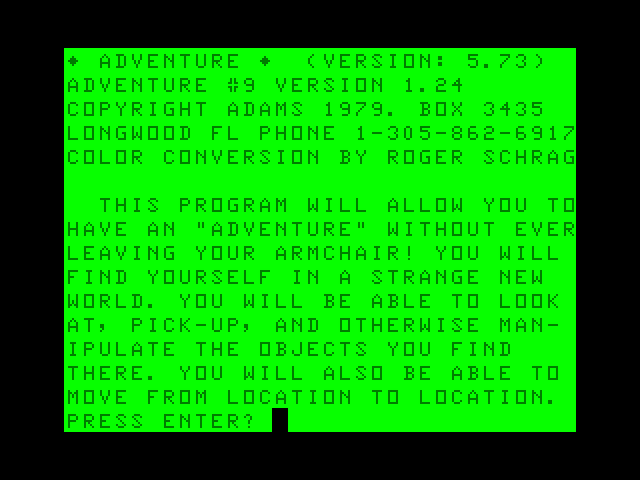 Ghost Town TRS-80 Color Computer Screenshot: Starting screen.