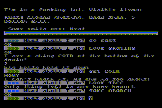 Mystery Fun House Atari 8-bit Screenshot: Starting out on my adventure.