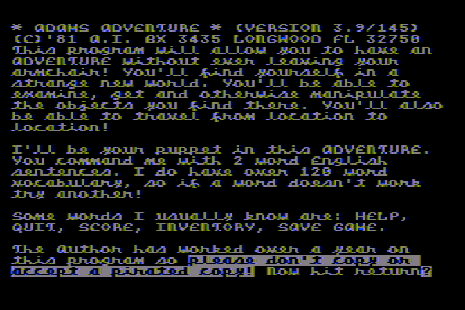Mystery Fun House Atari 8-bit Screenshot: Starting screen.