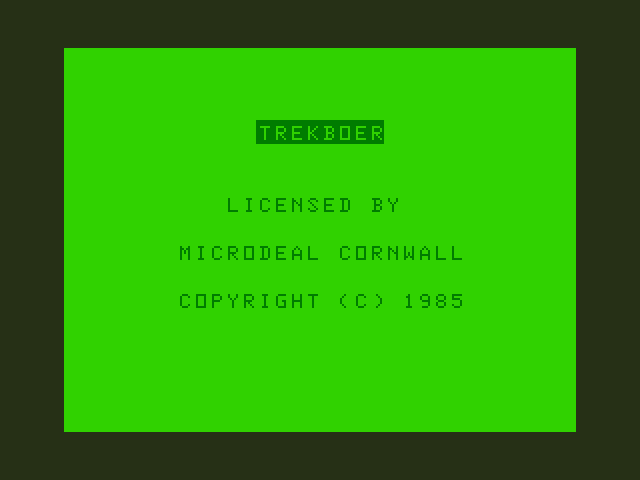 Trekboer Dragon 32/64 Screenshot: Copyright screen.