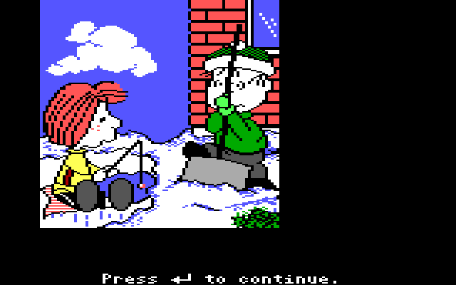 Peanuts Picture Puzzlers IBM PC/Compatibles Screenshot: Start of another picture...