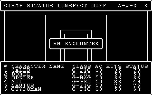 Wizardry: Knight of Diamonds - The Second Scenario IBM PC/Compatibles Screenshot: An encounter...