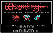 Wizardry: Knight of Diamonds - The Second Scenario for IBM PC/Compatibles - Title screen.