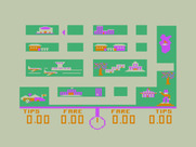 Taxi for TRS-80 Color Computer - Beginning a game in Dallas.