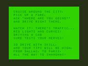 Taxi for TRS-80 Color Computer - Game introduction.