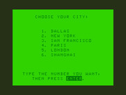 Taxi for TRS-80 Color Computer - Choose a city.
