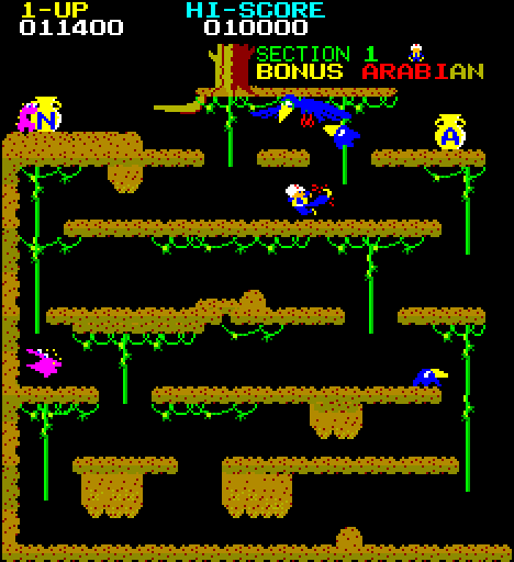Arabian Arcade Screenshot: Kick opponents to get them out of the way...