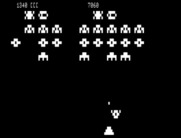 Galaxy Invasion for TRS-80 - Quick, dodge this incoming attack!