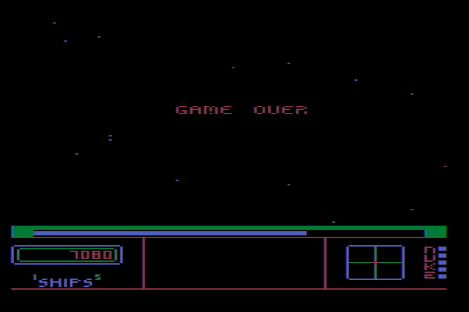 Repton Atari 8-bit Screenshot: Game over.