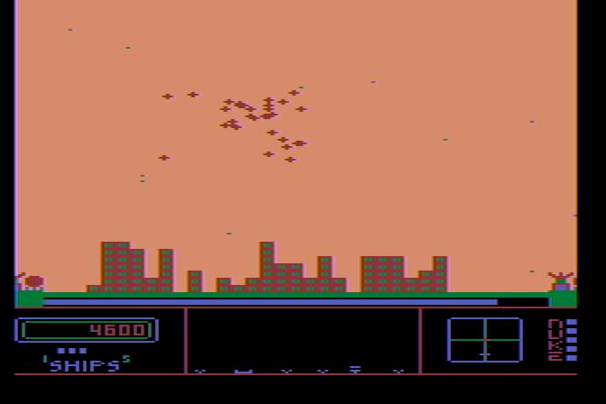 Repton Atari 8-bit Screenshot: I've been hit! The screen flashes various colors...