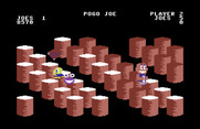 Pogo Joe for Commodore 64 - Pogo Joe can jump over those large gaps in the playfield...