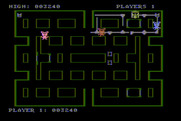 Mouskattack for Atari 8-bit - On to the second level...which looks the same as the first.