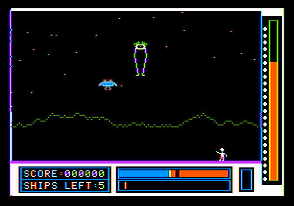 Lunar Leeper Apple II Screenshot: Game start; avoid the leepers!
