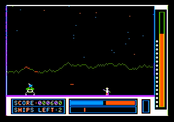 Lunar Leeper Apple II Screenshot: Caught by a leeper!