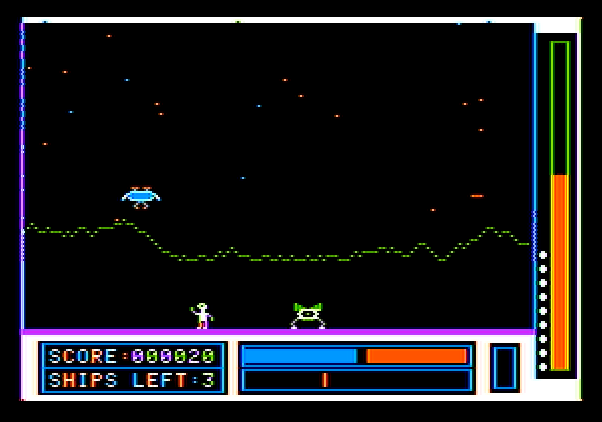 Lunar Leeper Apple II Screenshot: A leeper closes in...