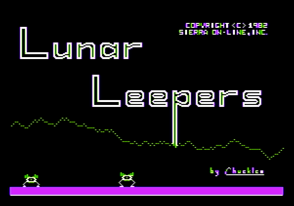 Lunar Leeper Apple II Screenshot: Title screen.