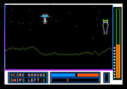 Lunar Leeper for Apple II - Carrying someone back to safety.