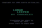 Lunar Leeper for Atari 8-bit - Title screen.