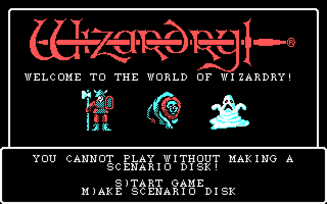Wizardry: Proving Grounds of the Mad Overlord IBM PC/Compatibles Screenshot: Title screen.